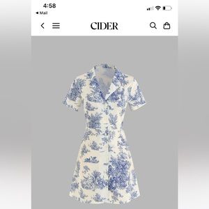 Cider cottage core blue mini dress. Size small.